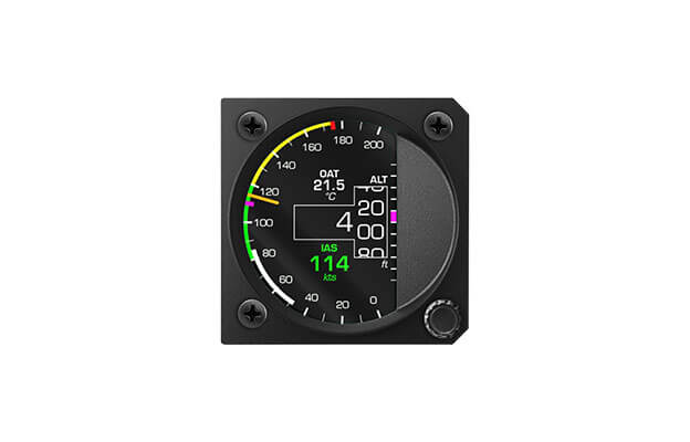 57 mm iris series digital All in one instrument for ultralight aircraft with Altimeter, Airspeed indicator and Vertical speed indicator and OAT