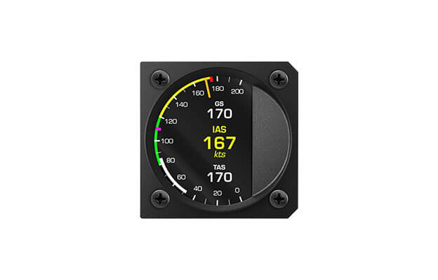 57 mm iris series digital Airspeed indicator instrument  for ultralight aircraft with Indicated airspeed, True airspeed and Ground speed