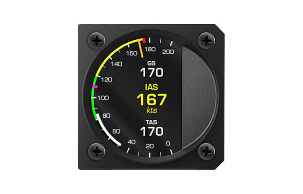 80 mm iris series digital Airspeed indicator instrument  for ultralight aircraft with Indicated airspeed, True airspeed and Ground speed
