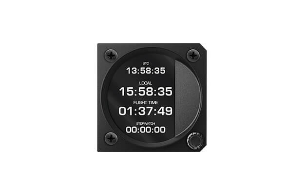 57 mm iris series digital Chronograph and clock instrument  for ultralight aircraft with UTC, Local time and Stopwatch