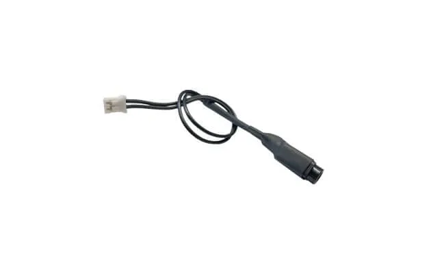 Audio cable with a 3.5 mm jack at one end and a two-pin plug at the other