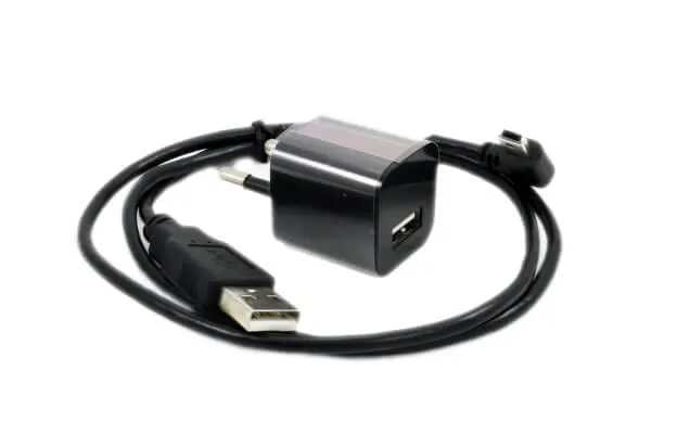 Colibri II charger kit: USB mains adaptor, charging lead and adapter plug