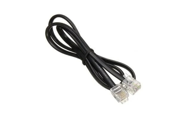 FLARM splitter lead, coiled with a modular plug