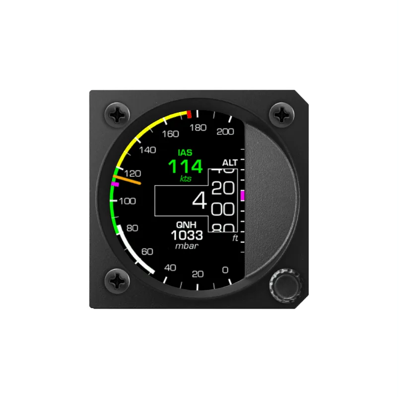 iris all-in-one 57 for certified aircraft, showing 114 knots indicated and QNH 1033 mbar