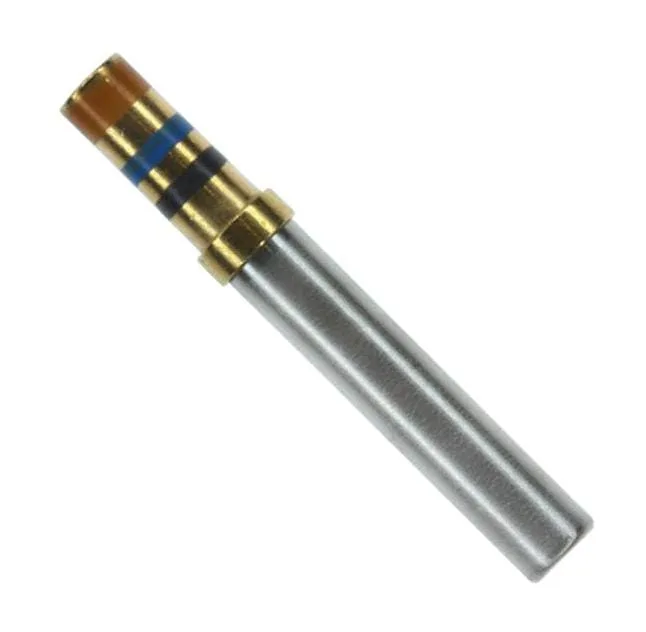 Gold-plated female D-Sub crimp socket for 20 to 24 AWG wire, shown close up