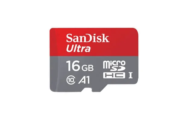 SanDisk Ultra microSD memory card, front view
