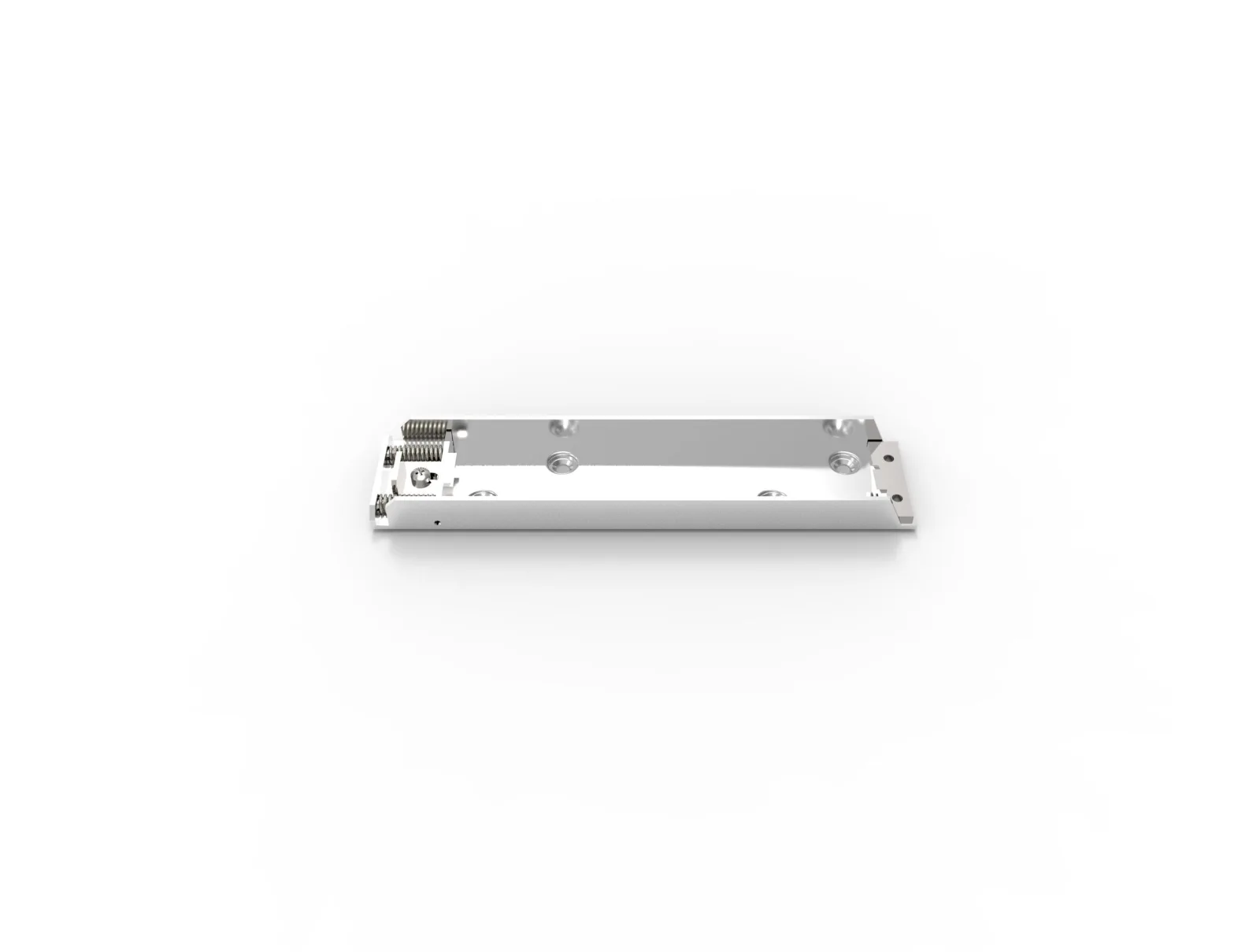 AIR Traffic mounting frame, an aluminium tray seen from a low angle